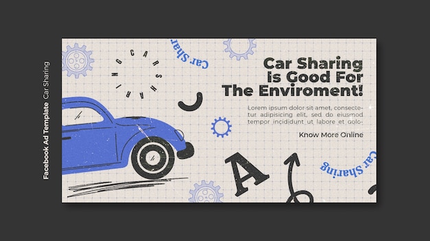 Free PSD car sharing service facebook template