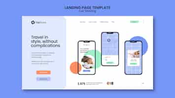 Free PSD car sharing service landing page template