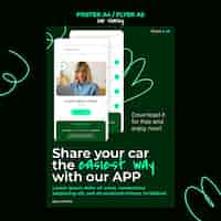 Free PSD car sharing service  poster template