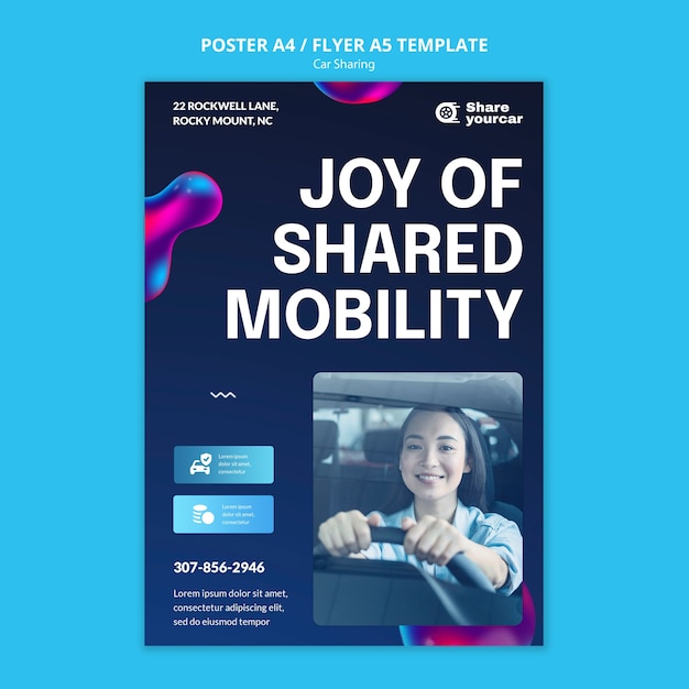 Free PSD car sharing service poster template