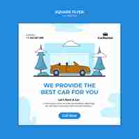 Free PSD car sharing service square flyer template