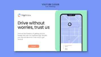 Free PSD car sharing service youtube cover template