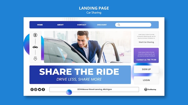 Free PSD car sharing template deisgn