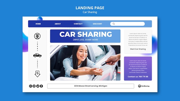 Free PSD car sharing template deisgn