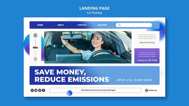 Free PSD car sharing template deisgn