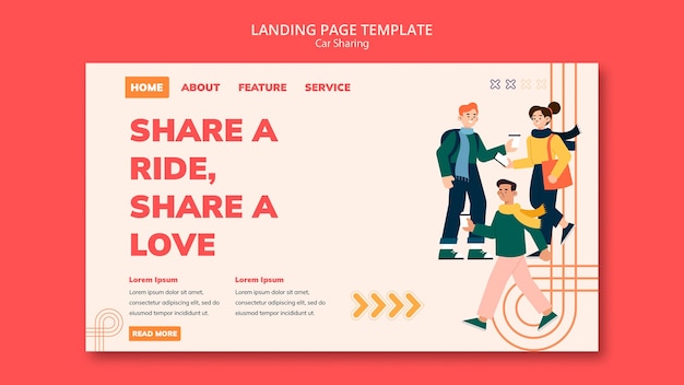 無料PSD カーシェアリング テンプレート デザイン