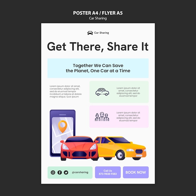 Free PSD car sharing template design