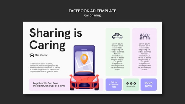 Free PSD car sharing template design