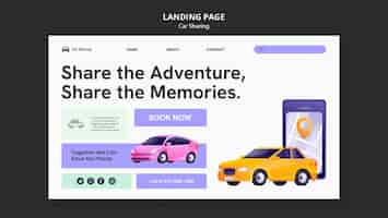 Free PSD car sharing template design