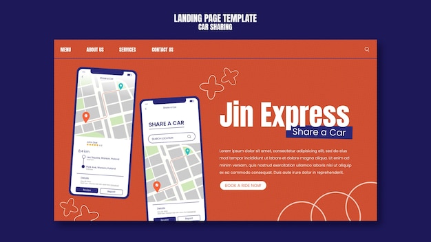 Car Sharing Template Design – PSD Templates