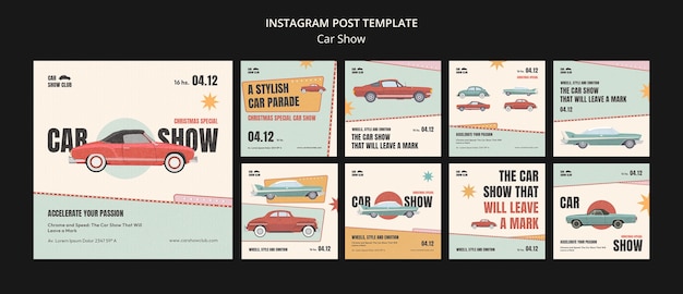 PSD gratuito post di instagram sulle mostre automobilistiche