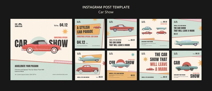免費 PSD 汽車展覽的 instagram 帖子