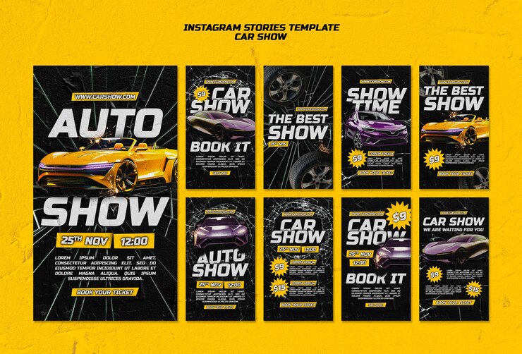 Free PSD car show  instagram stories