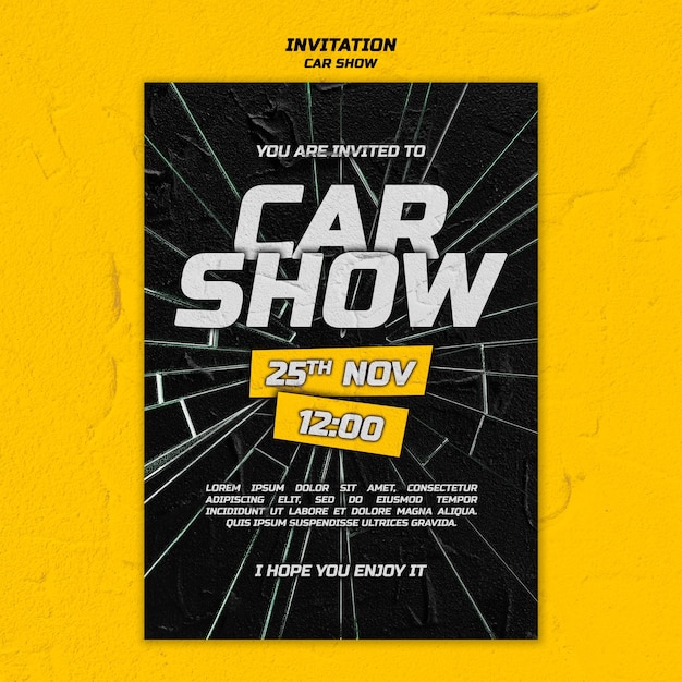 Free PSD car show invitation template