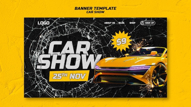 Free PSD car show landing page template