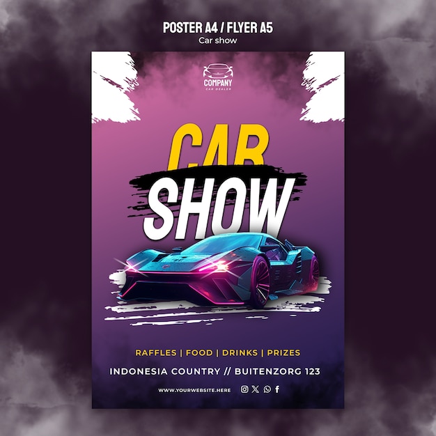 Free PSD car show poster template