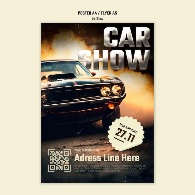 Free PSD car show template design