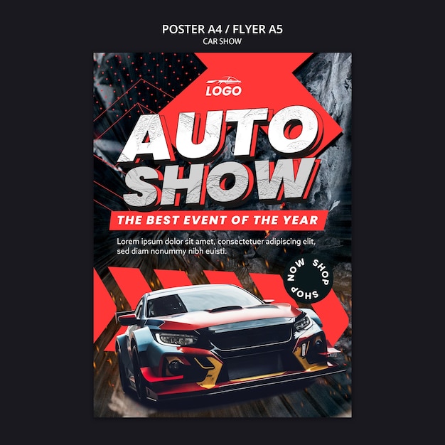 Free PSD car show template design