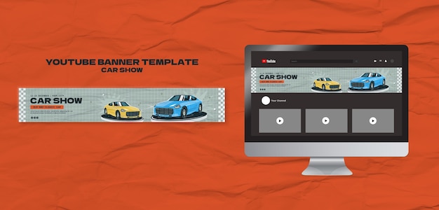 Free PSD car show youtube banner