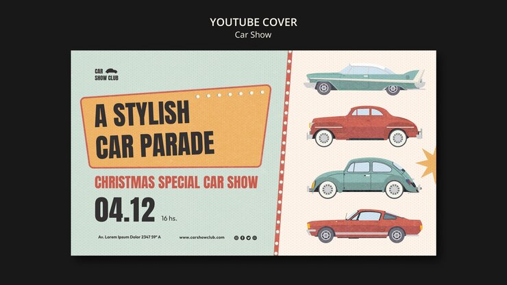 Free PSD car show youtube cover