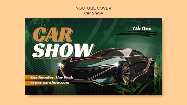 PSD gratuito copertina youtube di car show