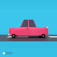 Free PSD car travel icon isolated 3d render illustration