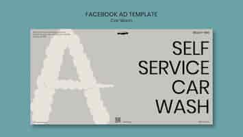 Free PSD car wash service facebook template