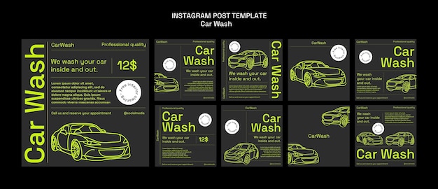 Free PSD car wash service instagram posts