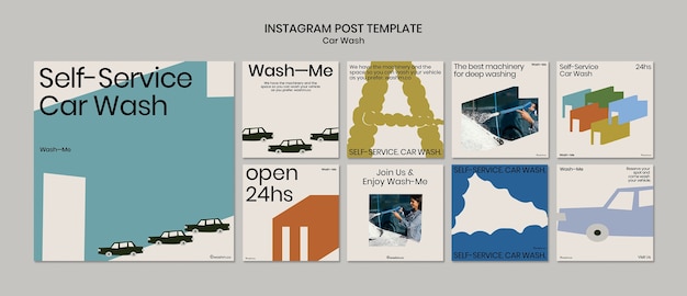 無料PSD 洗車サービスのインスタグラム投稿