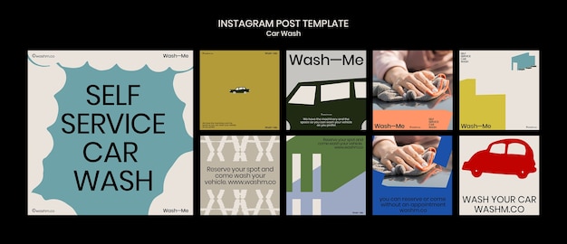 Free PSD car wash service instagram posts