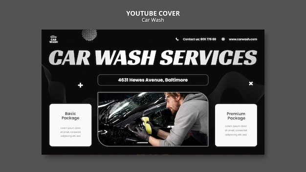 Free PSD car wash template design