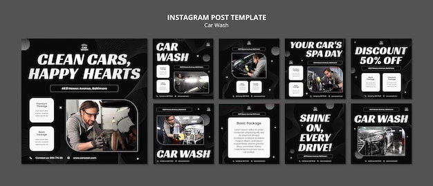 Free PSD car wash template design