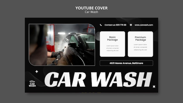 Free PSD car wash template design