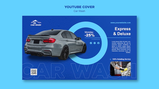 Free PSD car wash template design