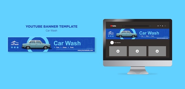 Free PSD car wash template design