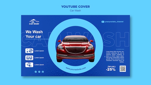 Free PSD car wash template design