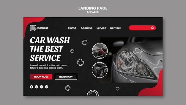 Free PSD car wash template design