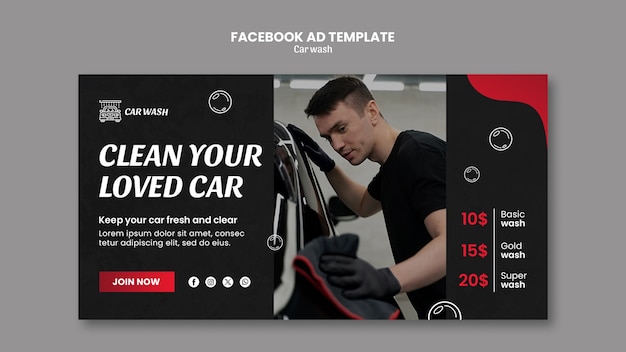 Free PSD car wash template design