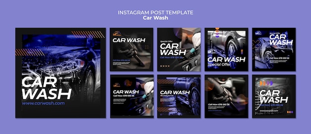 Free PSD car wash template design