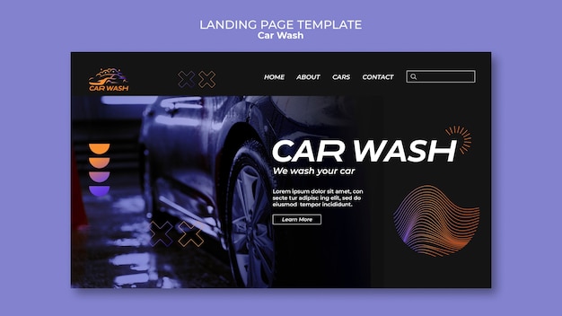 Free PSD car wash template design