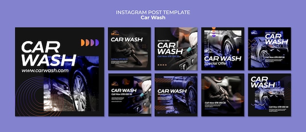 Free PSD car wash template design