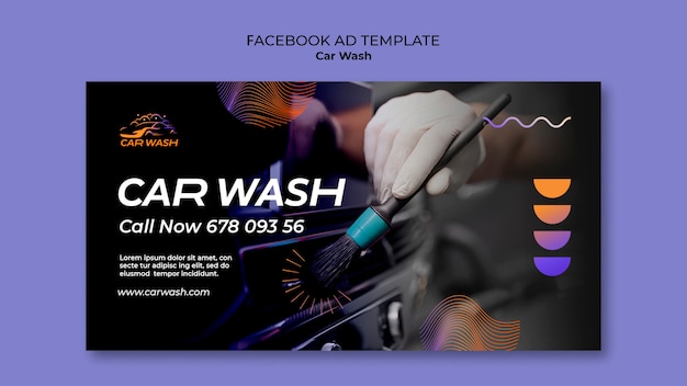 Free PSD car wash template design