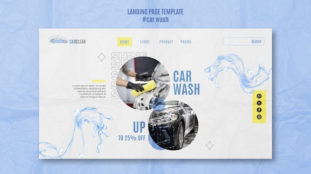 Free PSD car wash template design
