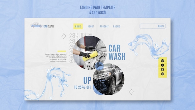 無料PSD 洗車場のテンプレートの設計