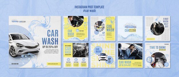 Free PSD car wash template design