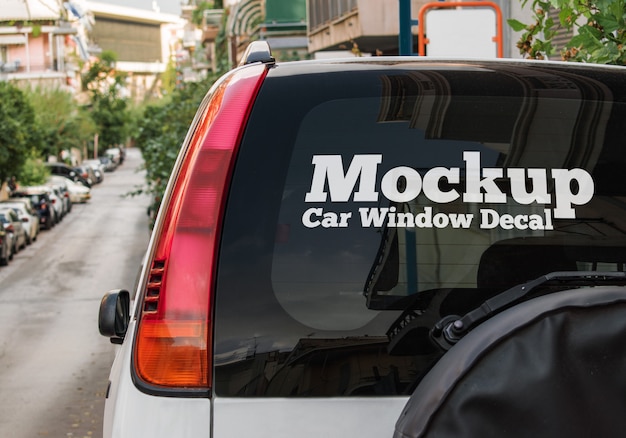 Download Premium Psd Mockup Of A Back Window Car