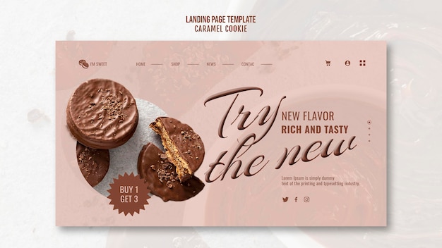 Caramel cookies landing page