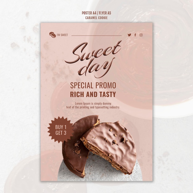 Caramel Cookies Poster Template – Free Download