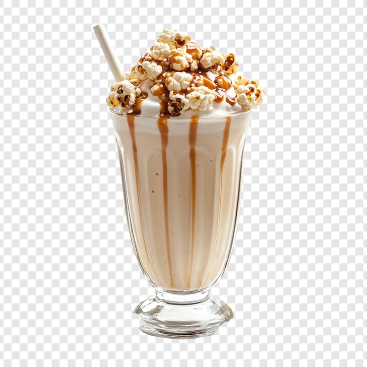Free PSD caramel popcorn milkshake a sweet treat