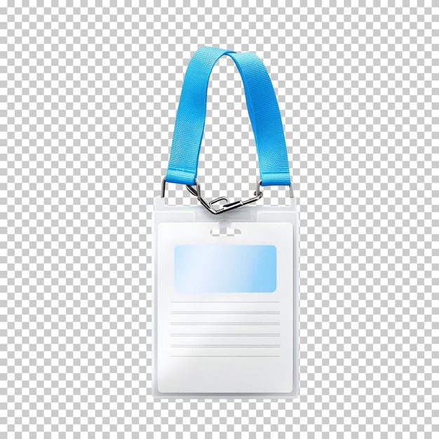 Free PSD card holder with lanyard isolated on background